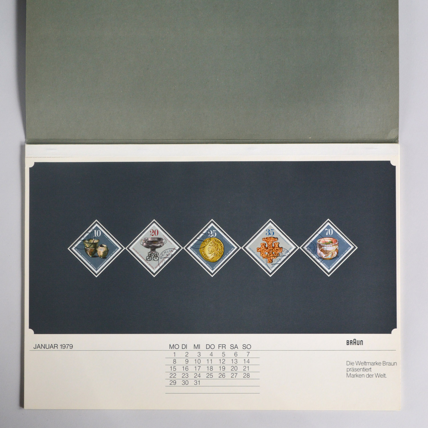 dasprogramm shop Braun world stamp collection calendar, 1979